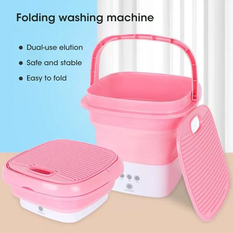 Foldable Mini Portable Washing Machine with Dryer - zaynabmart.pk