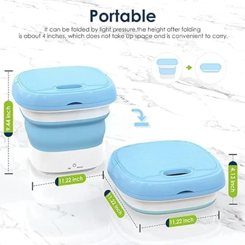Foldable Mini Portable Washing Machine with Dryer - zaynabmart.pk