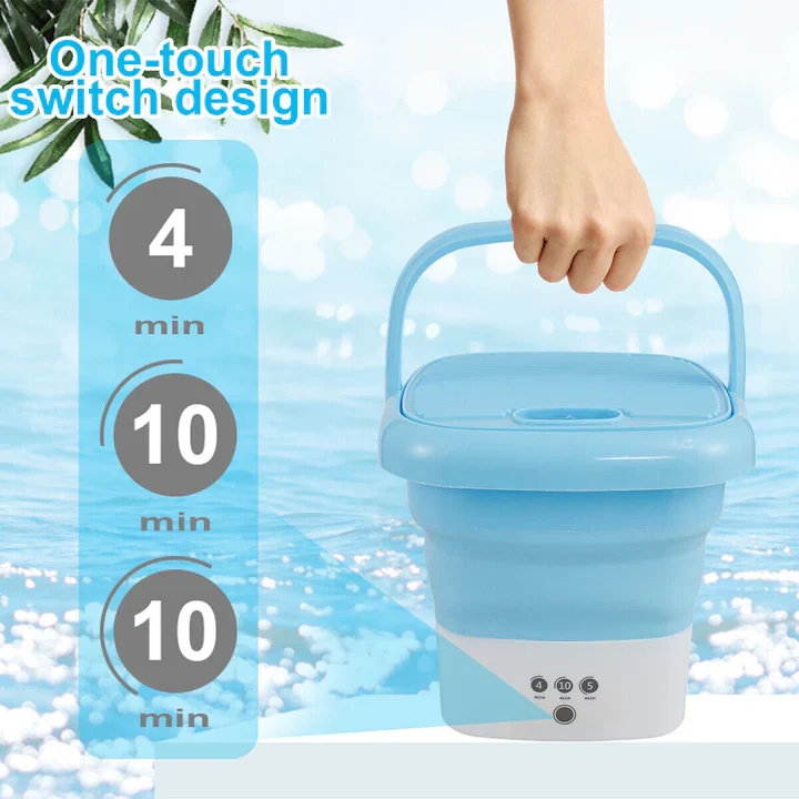 Foldable Mini Portable Washing Machine with Dryer - zaynabmart.pk