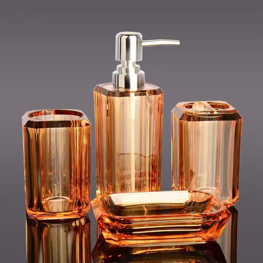 Acrylic Bathroom Accessories Set 04 Pcs - zaynabmart.pk