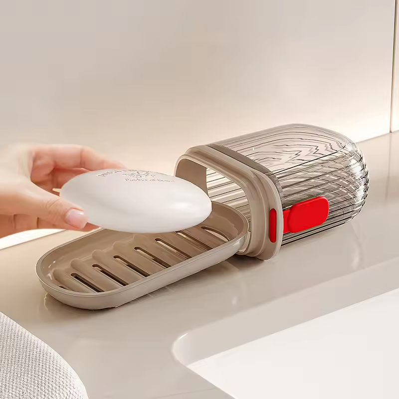 Travel Soap Dish Portable Storage Soap Box, Crystal Pocket Design Soap Tray - zaynabmart.pk